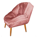 Ver imagem 2 de Poltrona decorativa California Rose veludo para sala,salão,escritorio Dalaqua-Decor