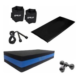 Kit Aeróbico Caneleira 2 Kg + Step + Halter 2kg +tapete Eva - 7