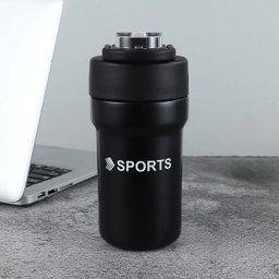 Garrafa Térmica Copo Inox 500ml Canudo Alça Cor: Preto - 3