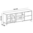 Ver imagem 6 de Rack para Sala de Estar TV 75 pol 180cm 2 Portas 2 Gavetas Mozart A05 Cinamomo Off White - Lyam