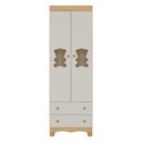 Ver imagem 3 de Guarda-Roupa Infantil 62cm 2 Portas com Vidro e 2 Gavetas Ternura Multimóveis Mp4807 Madeirado/Off