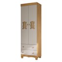 Ver imagem 1 de Guarda-Roupa Infantil 62cm 2 Portas com Vidro e 2 Gavetas Ternura Multimóveis Mp4807 Madeirado/Off