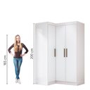 Ver imagem 5 de Quarto Modulado de Canto Madrid com 3 Portas Maxel Branco