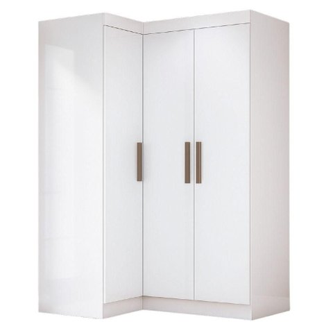 Quarto Modulado de Canto Madrid com 3 Portas Maxel Branco