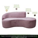 Ver imagem 5 de Sofá Curvo 2 Lugares 150cm Eron Braço Direito Veludo Rosê - Nexta Casa