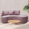 Sofá Curvo 2 Lugares 150cm Eron Braço Direito Veludo Rosê - Nexta Casa - 2