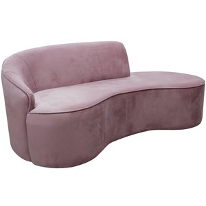 Sofá Curvo 02 Lugares 150cm Eron Veludo Rosê - CasaePoltrona