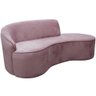 Sofá Curvo 2 Lugares 150cm Eron Braço Direito Veludo Rosê - Nexta Casa - 1