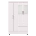 Ver imagem 1 de Guarda-roupa Solteiro 4 Portas 2 Gavetas com Espelho Ideval Branco/camarim