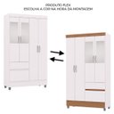 Ver imagem 3 de Guarda-roupa Solteiro 4 Portas 2 Gavetas com Espelho Ideval Branco/camarim