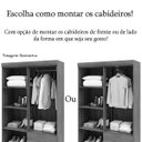 Ver imagem 5 de Guarda-roupa Solteiro 4 Portas 2 Gavetas com Espelho Ideval Branco/camarim
