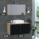 Ver imagem 3 de Conjunto Gabinete Banheiro Berlim 60 com Cuba e Espelheira