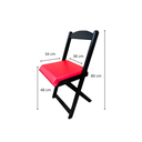 Ver imagem 4 de Conjunto Mesa Dobrável Área Externa 70x70cm com 4 Cadeiras Estofadas Madeira Preto/Vermelho
