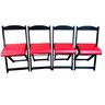 Conjunto Mesa Dobrável Área Externa 70x70cm com 4 Cadeiras Estofadas Madeira Preto/Vermelho - 11