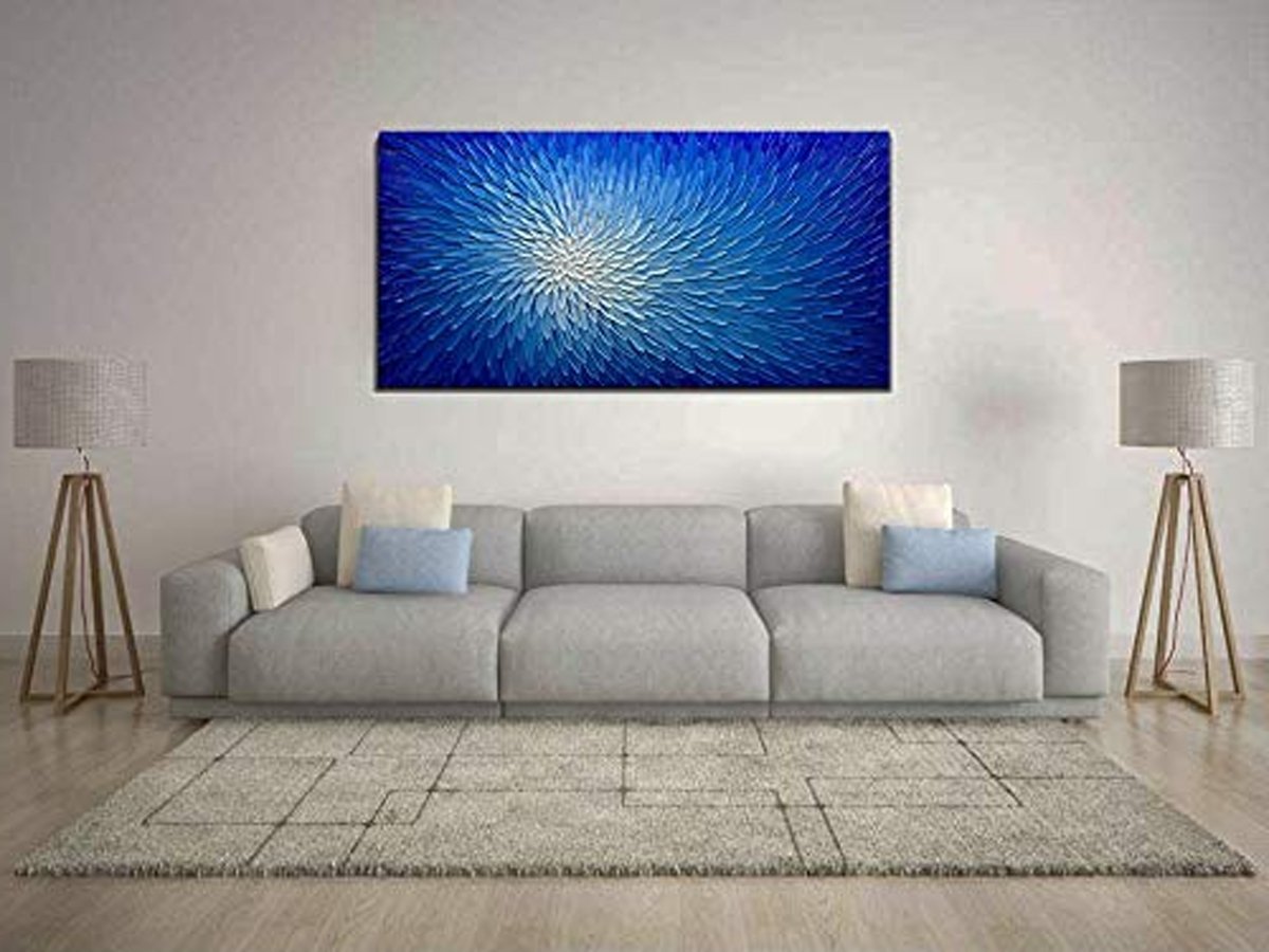Quadro Pintura Tela claramente textura branco óleo 5384: 50cm (A) x 100cm (L) - 1