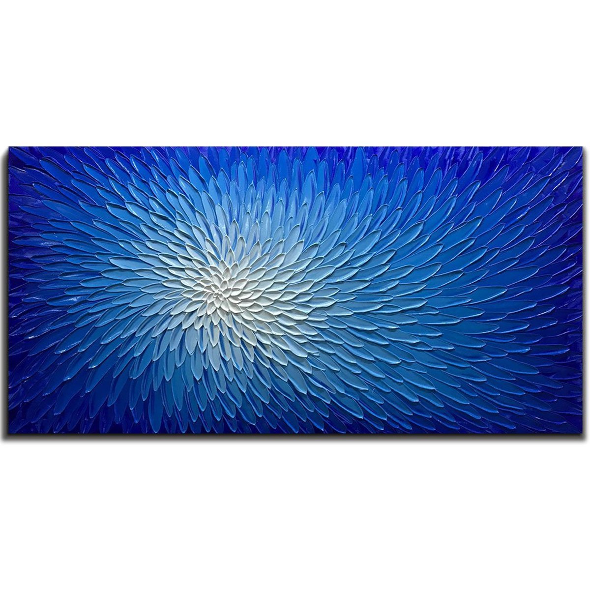 Quadro Pintura Tela claramente textura branco óleo 5384: 50cm (A) x 100cm (L) - 2