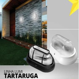 Tartaruga Luminária Lumi Parede Muro Grade Preta Kit 15 - 6