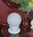 Ver imagem 4 de Abajur Bola de Cristal Branco C/esfera 10x15 Branco Brilho