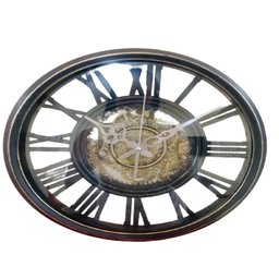 Relogio de Parede Rustico Estilo Madeira Industrial Design Vintage Numeros Romanos 30cm Decorativo - 1