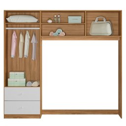 Guarda Roupa Infantil Conjugado 4 Portas Ternura Nature/branco - Pn Baby - 3