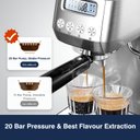 Ver imagem 3 de Amzchef Máquina de Espresso 20 Bar com Vaporizador e Painel Lcd, Prata