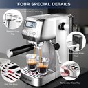 Ver imagem 7 de Amzchef Máquina de Espresso 20 Bar com Vaporizador e Painel Lcd, Prata