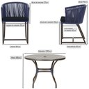 Ver imagem 2 de Mesa com 6 Cadeiras de Jantar Roma 120cm e Noronha em Alumínio Marrom Corda Náutica Estofado 12 Tram