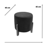 Puff Apolo Com 3 Pés Sala Quarto Suede:Preto - 5