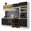 Ver imagem 3 de Armário de Cozinha Completa 100% MDF 270cm Branco/Preto Acordes Madesa 08