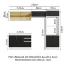 Ver imagem 4 de Armário de Cozinha Completa 100% MDF 270cm Branco/Preto Acordes Madesa 08