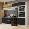 Armário de Cozinha Completa 100% MDF 270cm Branco/Preto Acordes Madesa 08 - 2