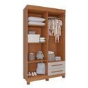 Ver imagem 4 de Guarda-Roupa Infantil 4 Portas 2 Gavetas Aurora Espresso Móveis Marrom/Cinamomo/Off White