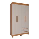 Ver imagem 2 de Guarda-Roupa Infantil 4 Portas 2 Gavetas Aurora Espresso Móveis Marrom/Cinamomo/Off White