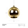 Luminária pendente Copper Shade - Luna - 25 cm - Dourado - 4