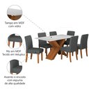 Ver imagem 5 de Conjunto de Mesa Sala de Jantar Tampo com Vidro 1,60m Grécia 6 Cadeiras Trieste Dobuê