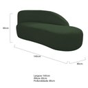 Ver imagem 6 de Divã Recamier Curvo Luna 160cm Lado Direito Linho - Adj Decor Cor Verde