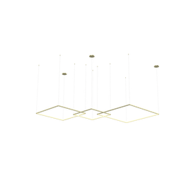 Lustre Pendente de Led Bleisi 3 Aros Quadrados 84W - 80x60x40cm - 1