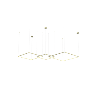 Lustre Pendente de Led Bleisi 3 Aros Quadrados 84W - 80x60x40cm