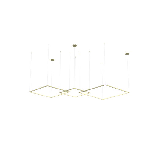 Lustre Pendente de Led Bleisi 3 Aros Quadrados 84W - 80x60x40cm
