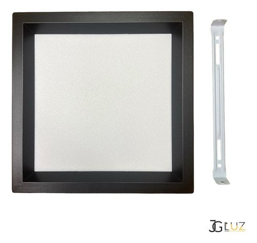 Painel Led Recuado de Sobrepor 24w Plafon Quadrado Bivolt - Preto - Branco Quente 3000k - 110v/220v - 4