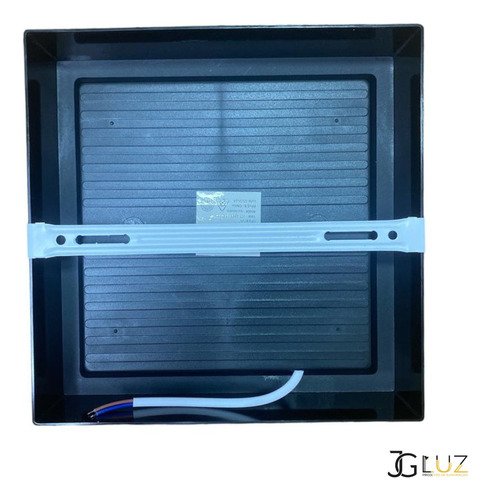 Painel Led Recuado de Sobrepor 24w Plafon Quadrado Bivolt - Preto - Branco Quente 3000k - 110v/220v - 5