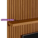 Ver imagem 5 de Painel para Tv Ripado 2.2 Modular 1 Nicho Engrossado e Prateleira Canela Linea Brasil - Nature/off W