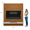 Ver imagem 2 de Painel para Tv Ripado 2.2 Modular 1 Nicho Engrossado e Prateleira Canela Linea Brasil - Nature/off W