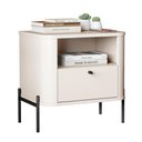 Ver imagem 1 de Mesa de Cabeceira Quarto Tucupí Slim 1 Gaveta e Pés de Metal Off White/preto