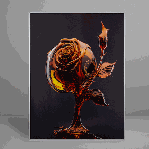 Quadro Decorativo Flower Rose Crystal Relevo
