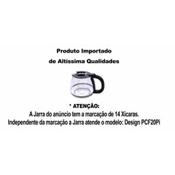 Jarra Importada Cafeteira Cafeteira Philco Design Pcf20pi Preta - 2