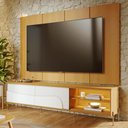 Ver imagem 4 de Painel Tv 65 Pol Led e Rack Sala Pé Metal Dante Naturale/off C05 - Mpozenato
