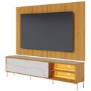 Ver imagem 3 de Painel Tv 65 Pol Led e Rack Sala Pé Metal Dante Naturale/off C05 - Mpozenato