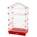 Ver imagem 1 de Gaiola Travas Plásticas Malha Fina para Periquito Quatiguá:branco+vermelho