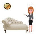 Ver imagem 5 de Recamier Divã Larissa 150cm Direito Suede:bege/liso